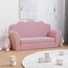 Vidaxl 2-Os. Sofá Para Niños, Convertible, Rosa, Felpa Suave