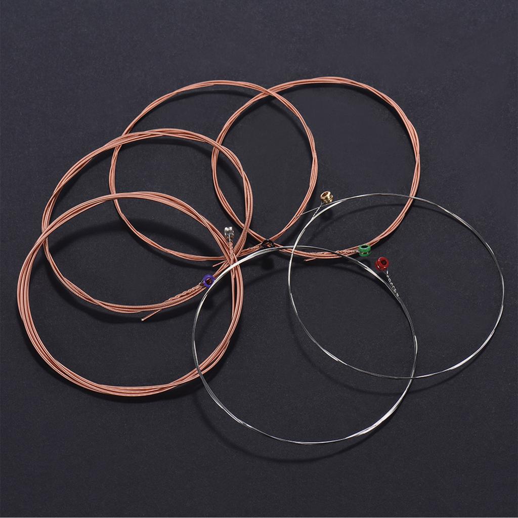 Orphee TX620 P Acoustic Folk Guitar Steel Strings 6pcs Full Set Replacement (.010 .047) High carbon Steel Core Copper