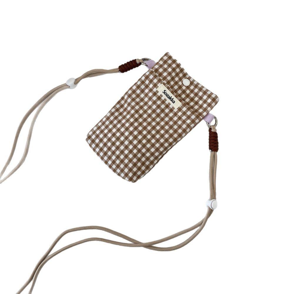 New Grid Phone Bag Miscellaneous Storage Bags Walking Key Card Bag Coin Purse Girls Shoulder Bag Crossbody Bags Phone Pouch