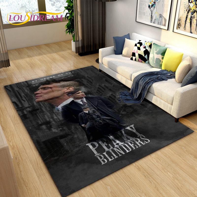 Tappeto Area Grande Peaky Blinders Tommy Shelby, Tappeto per Soggiorno Camera da Letto Divano Zerbino Decorazione, Tappetino Antiscivolo per Cucina