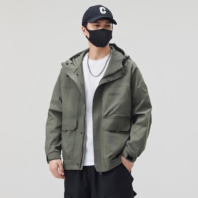 Hong Kong Style Outdoor Tooling Hooded Jacket Men'S Casual Loose Sports Function Trendy Brand Spring And Autumn Mountain Jacket