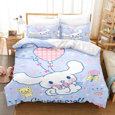 Povlak na peřinu Cinnamoroll Velikost Queen Dětské povlečení Sada Povlečení Twin Sady Roztomilý Tištěný Kreslený Povlak na prošívanou deku