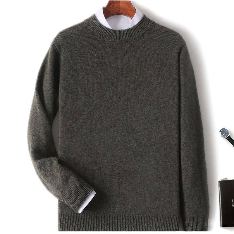 New cashmere sweater thickened semi-turtleneck pullover sweater with cashmere sweater men's inside