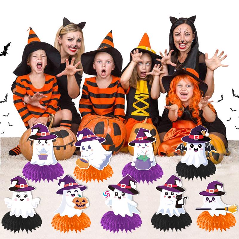 New Halloween Ghost Festival Horror Party Honeycomb Ornaments and Tabletop Decorations