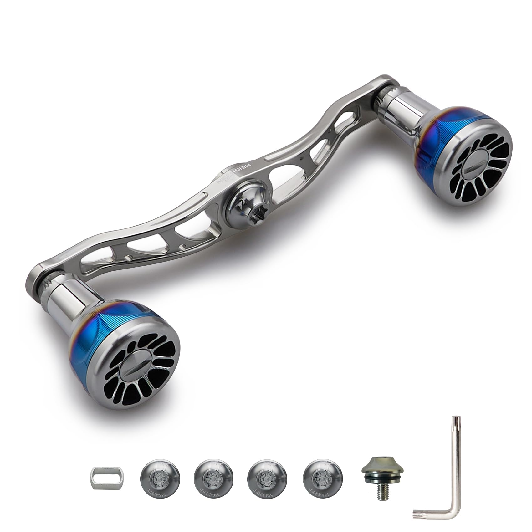 

HEIGHTEN Bait Reel Handle Aviation Aluminum Shimano Daiwa Abu Garcia Universal Engn series V2.0 105/115mm (Gunmetal, V2.0-105mm) (1081)