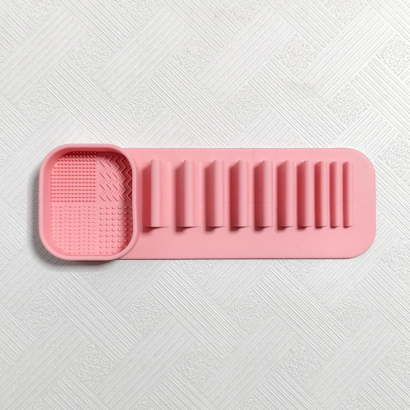 1Pc Multifunctional Washing and Drying Rack, Silicone Wall-Mounted Makeup Brush Drying Rack, Eyebrow Pencil and Eyeliner Storage Rack