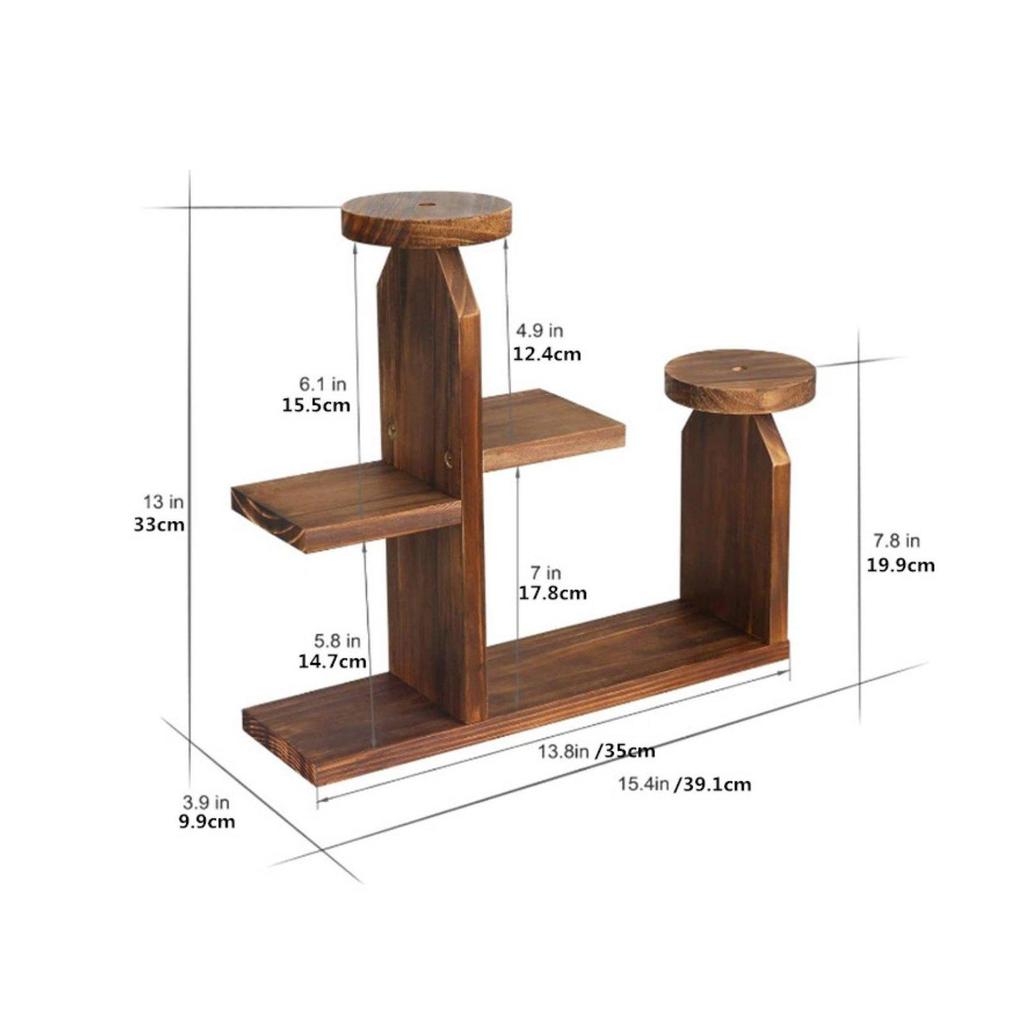 Stand Wood Wooden Tiered Plant Indoor Use Display Shelf for Living Room, Balcony