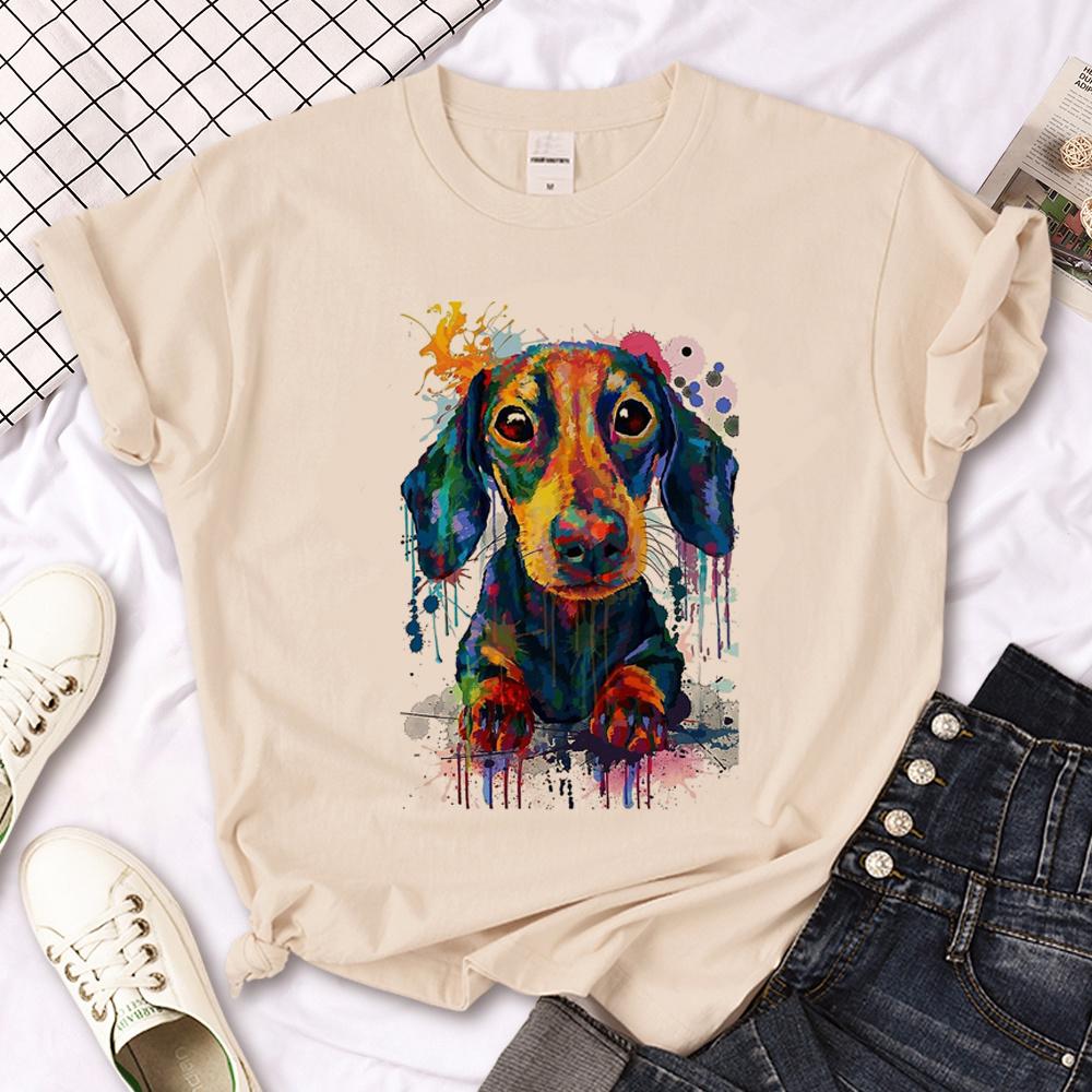 Dachshund Top Women Streetwear Summer Funny Tshirt Girl Graphic Clothes