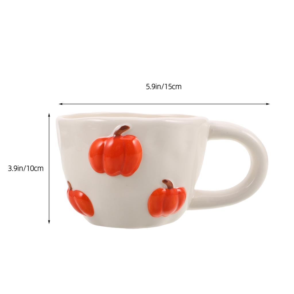 Uniquely Designed Ceramic Pumpkin Coffee Mug Pumpkin Cup With Handle 400ml Ceramic Pumpkin Halloween Mug Decoration
