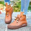 New Leather Ankle Boots Woman Waterproof Shoes Ladies Wide Fit Short Bottes Femmes Oxfords Botines Brown Booties Botas Mujer