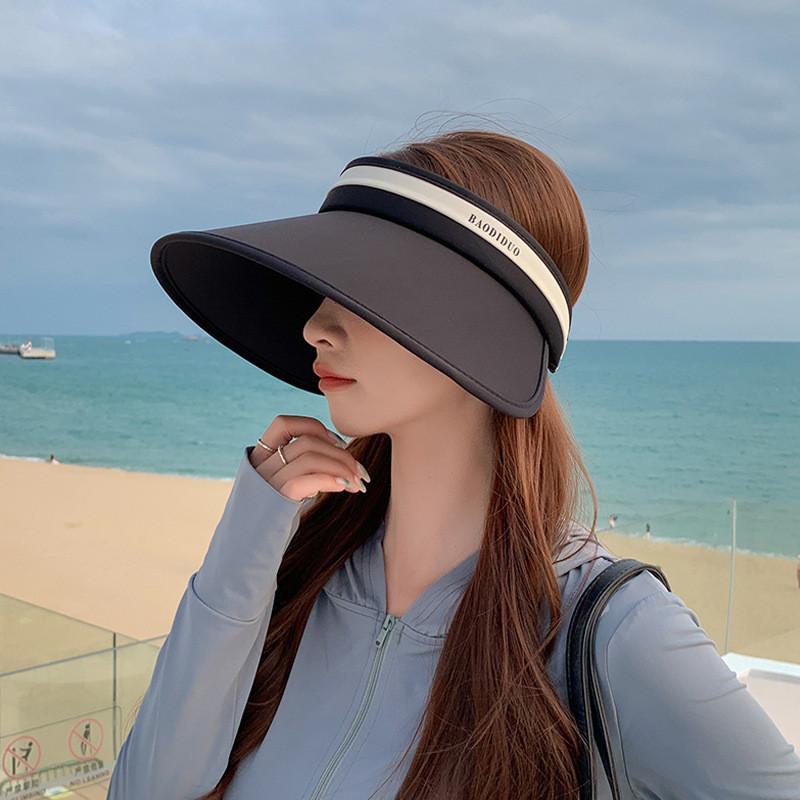 Summer Outdoor Uv Protection Ice Silk Sun Hat With Wide Brim For Women