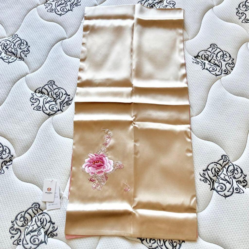 Used New Silk Stole, Peony Embroidery, Double Layer, Peony, Japanese Pattern