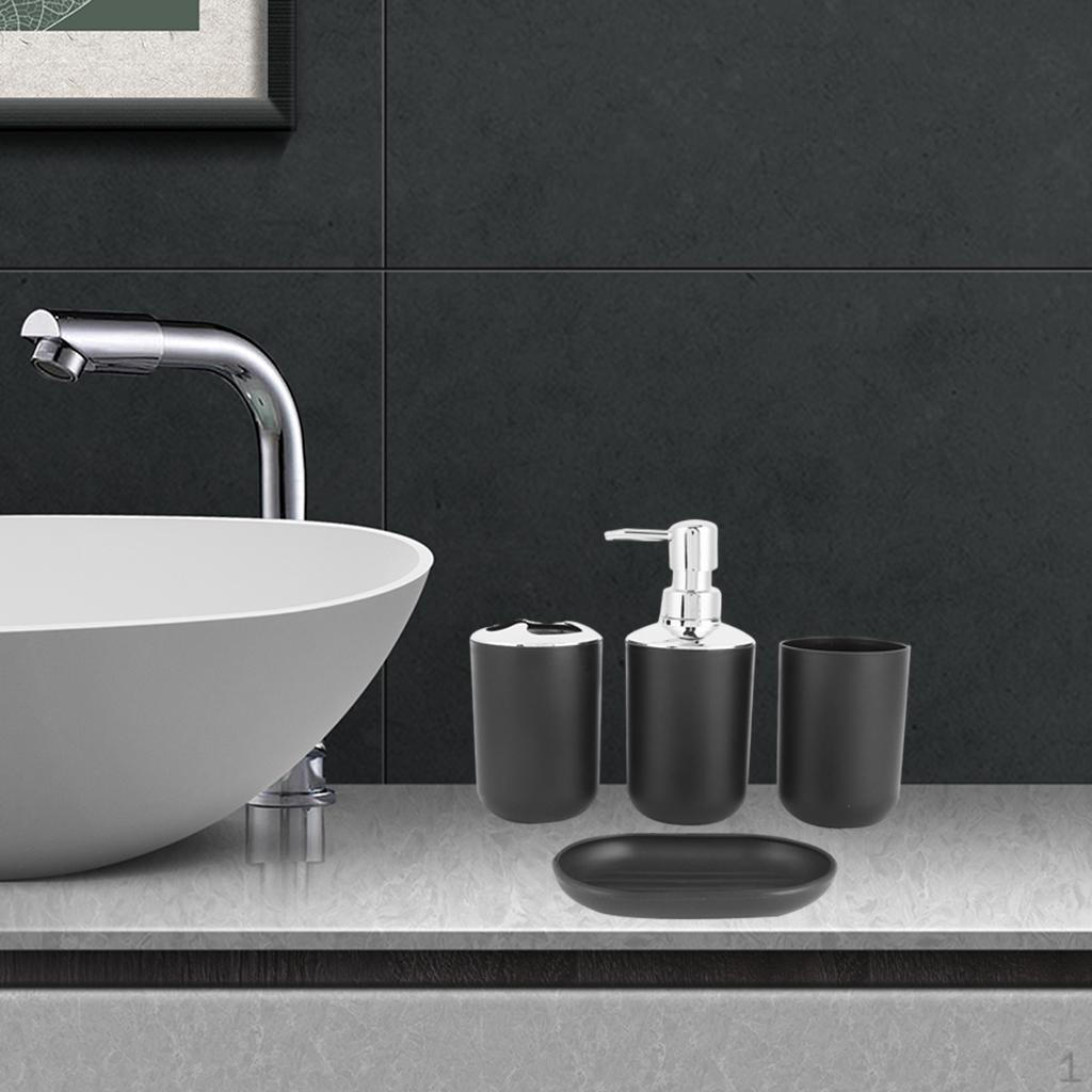 Bathroom Accessories Set Bath Ensemble Toothbrush Holder Soap Dish Countertop Decoration for