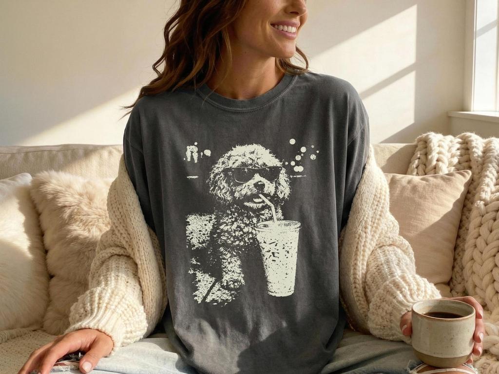 Cavapoo Shirt, Iced Coffee Cavapoo Dog Tee, Comfort Colors Funny Cavapoo Vintage T-Shirt, Cavapoo Mom, Cavapoo Dad, Cavapoo Owner T
