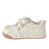 Ugly Cute Hollow Platform White Shoes Women's Summer New Niche Breathable Woven Sports Shoes