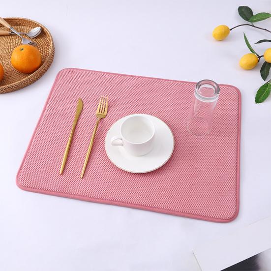 Yousheng Microfiber Drying Mat Super Absorbent Quick-Dry Dish Drying Pad for Kitchen Countertop Heat Resistant Dining Table Mat for Pots Pans Cups