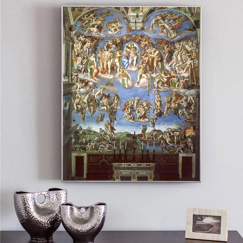 Slavná malba Sixtinská kaple Nástěnná malba Poslední soud Plakát a grafika Obraz na plátně Nástěnné umění Obraz Obývací pokoj