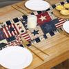 Vintage Flag Table Runner for Independence Day Slip-Proof Linen Fabric Tablecloth for Dinning and Elegant Table Setting