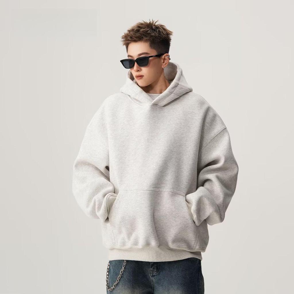 American Heavyweight Unisex Cleanfit Hoodie - Autumn/Winter Versatile Solid Color Jacket