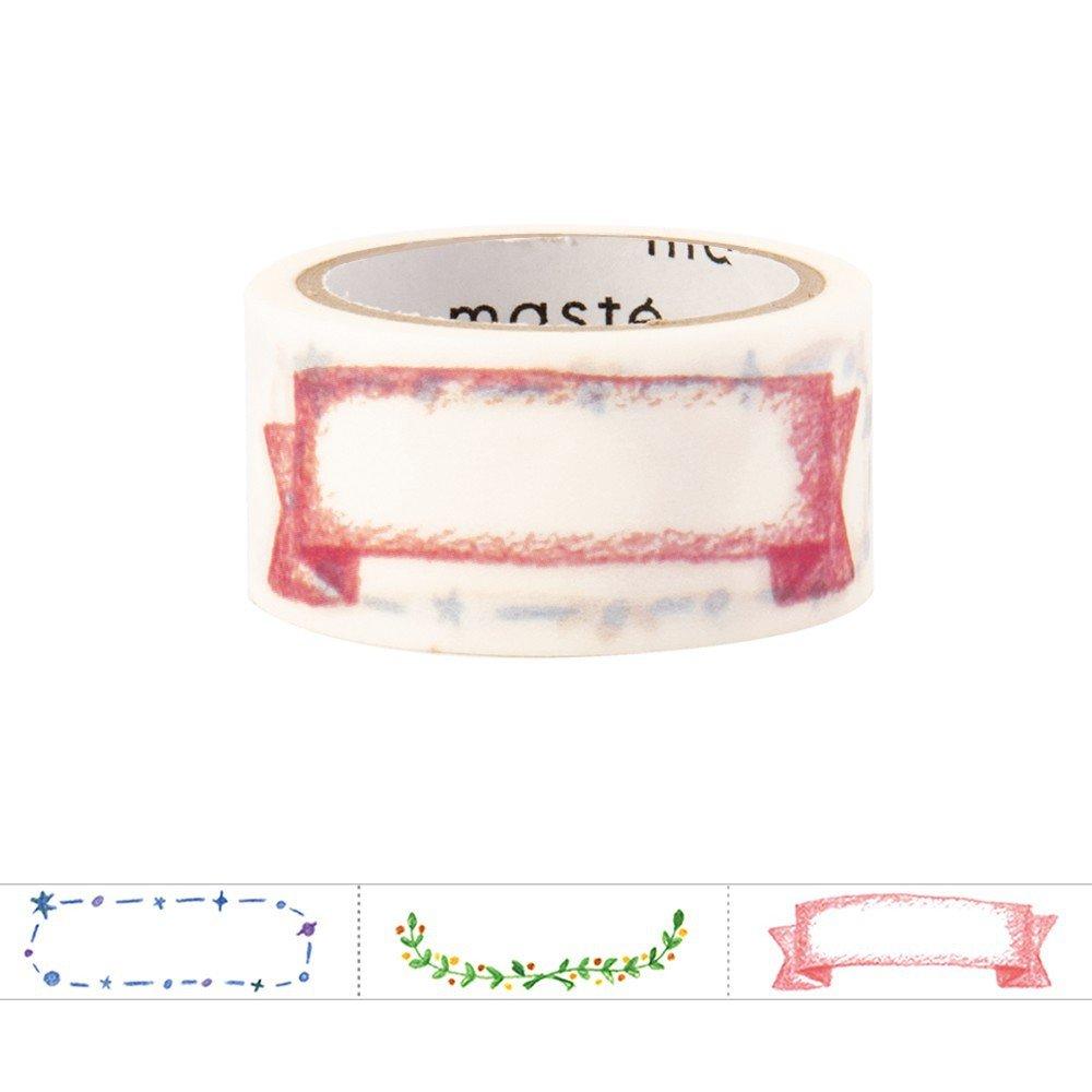 

Marks Masking Planner Title Tape, Water-Based Pen-Writable, Perforated, Decor, Maste, Pattern, Illustration, MST-FA10-D