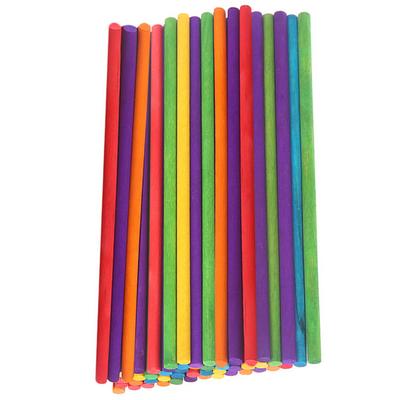 50pcs Colorful Wooden Rhythm Sticks Classic Drum Sticks Kids Samba Musical Percussion Instruments Educational Toys Stick Set