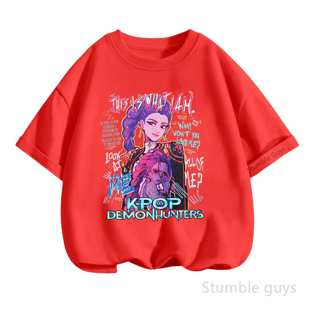 Kpop Lovci démonů Tričko Dětské Anime Oblečení Krátký rukáv Ležérní Móda Léto Chlapci Dívky