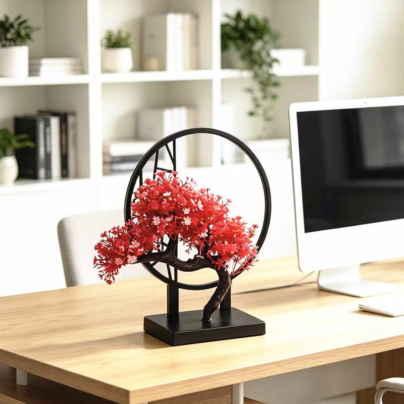 Artificial Bonsai Tree With Plastic Pot For Home Decor And Photography Props