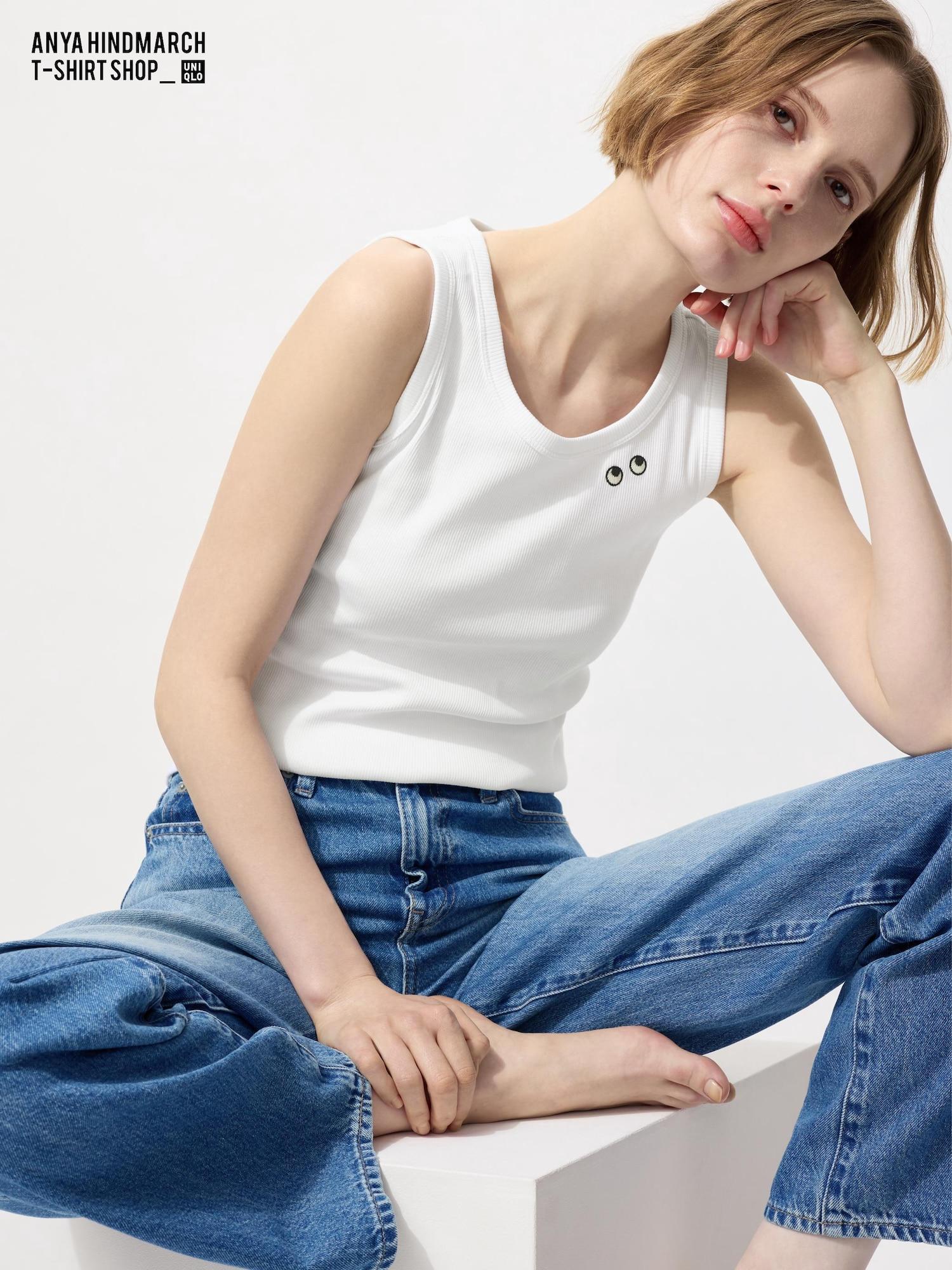 

Uniqlo T4TAnk Rip TAnk Top A 01 OFF WHITE/WOMEN S