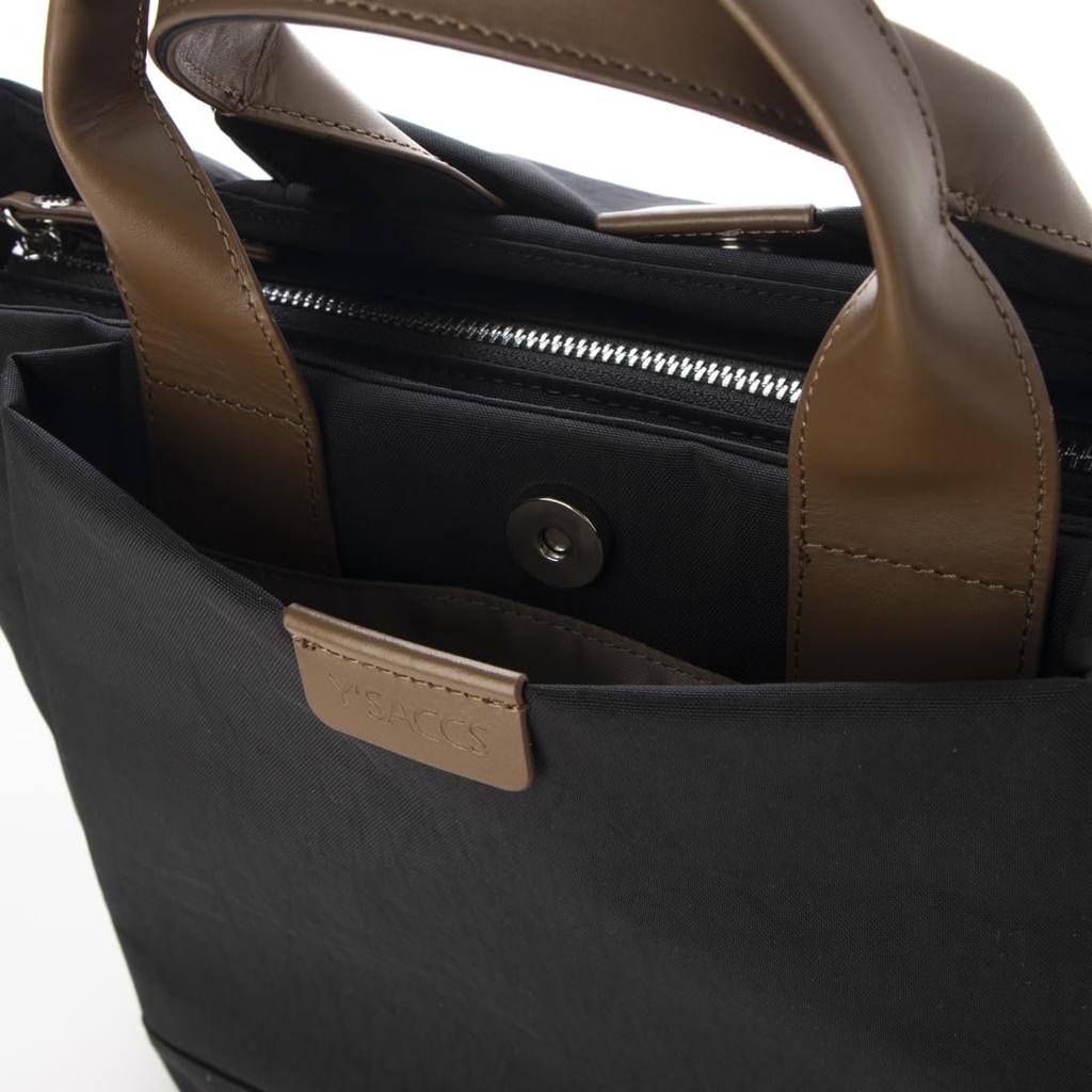 Isaac Tragetasche [Recyceltes Nylon x Rindsleder] Natürliche Tragetasche 2003802 Schwarz (10)