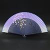Mengyilian Chinese Style Cherry Blossom Fan Black Cheongsam Han Dynasty Archaic Folding Fan Dance Bamboo Foldable Japanese Style Chinese Folding Fan