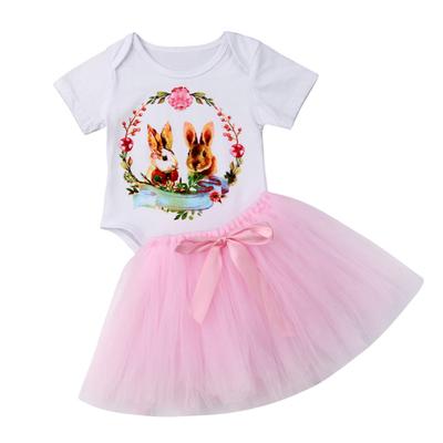 Newborn Baby Tutu Romper Girls Clothes Love Print Long Sleeve Mesh Dress Jumpsuit Infant Outfit