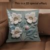 2D Floral Embroidered Pattern Decorative Pillow Covers Pattern Cushion Cover Suitable For Sofa Bedroom Car Pillow Cover