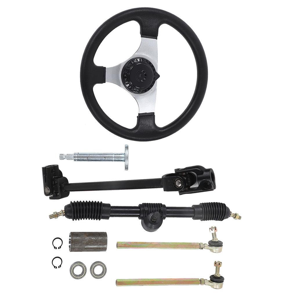 Go Kart Steering Wheel Assembly Set Adjustable 300mm 11.8in Diameter for 150cc‑250cc Engines