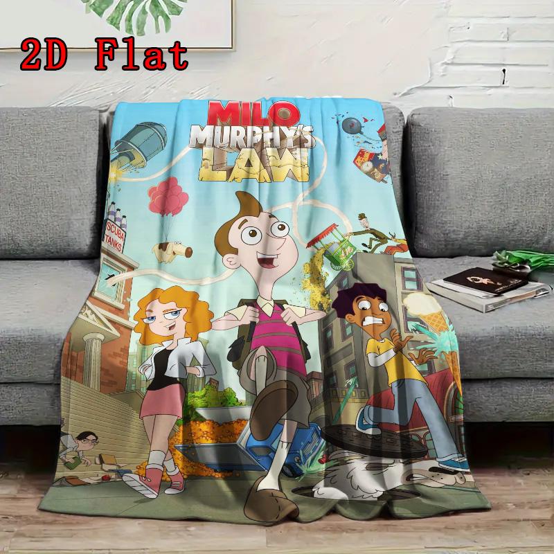 Milo Murphy's Law 2D Flat Pattern Flannel Blanket High quality All Seasons Warmth and Comfort Perfect for Christmas Gifts.DMT0925487