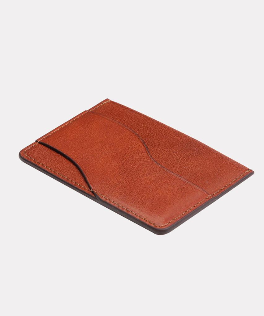 Matt New Vecchio Cowhide Card Holder Camel Brown