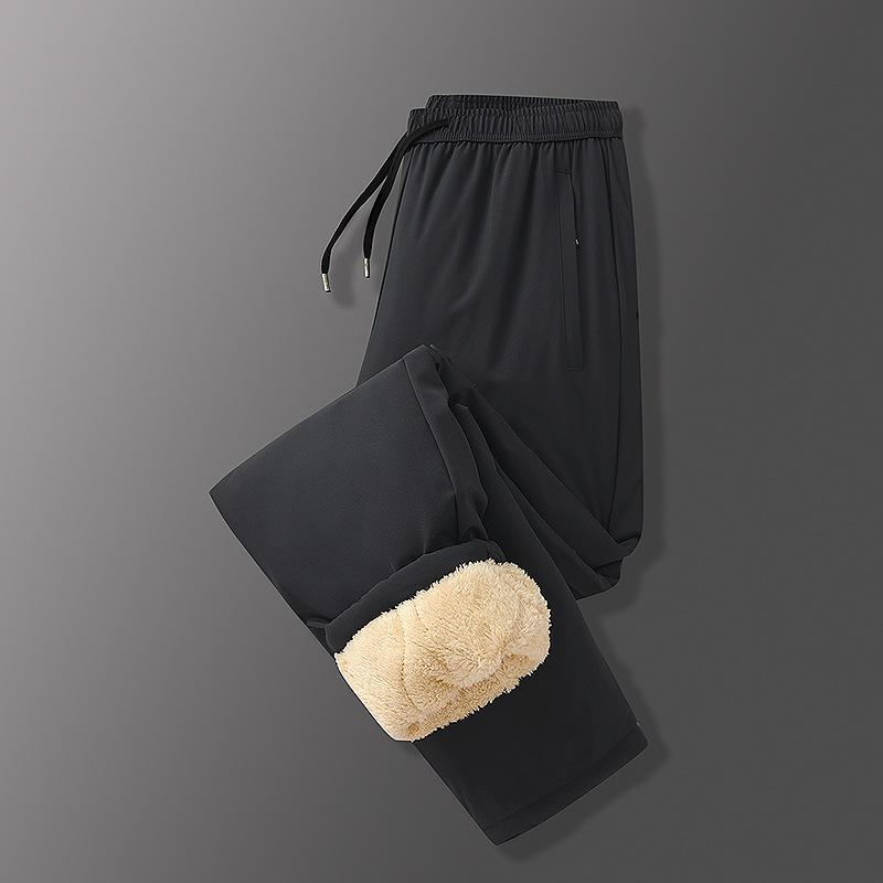 Large Size Cotton Pants for Men In Winter Warm Graphene Middle-aged and Elderly Parents Plus Velvet Thickened Lamb Velvet Long