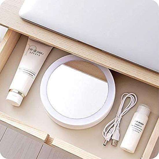 LED Makeup Adjustable 10x Magnification 1x Makeup Makeup Actress Tabletop Electric Makeup Stand Beauty Up Folding Stand Power USB 4 or 3 Storage