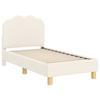 Children S Bed Frame with Headboard Cream 70 X 140 Cm Boucle