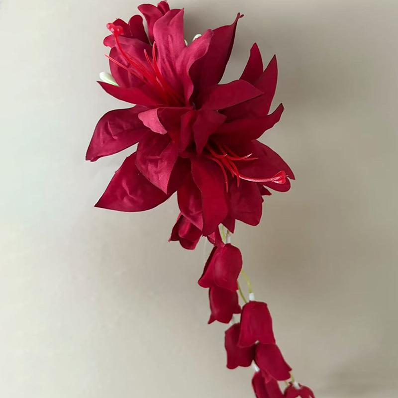 Červená konvalinka konvalinka střapce vlásenky okvětní lístek krokodýlka sponka do vlasů simulační květina dívky ženy pokrývka hlavy doplněk