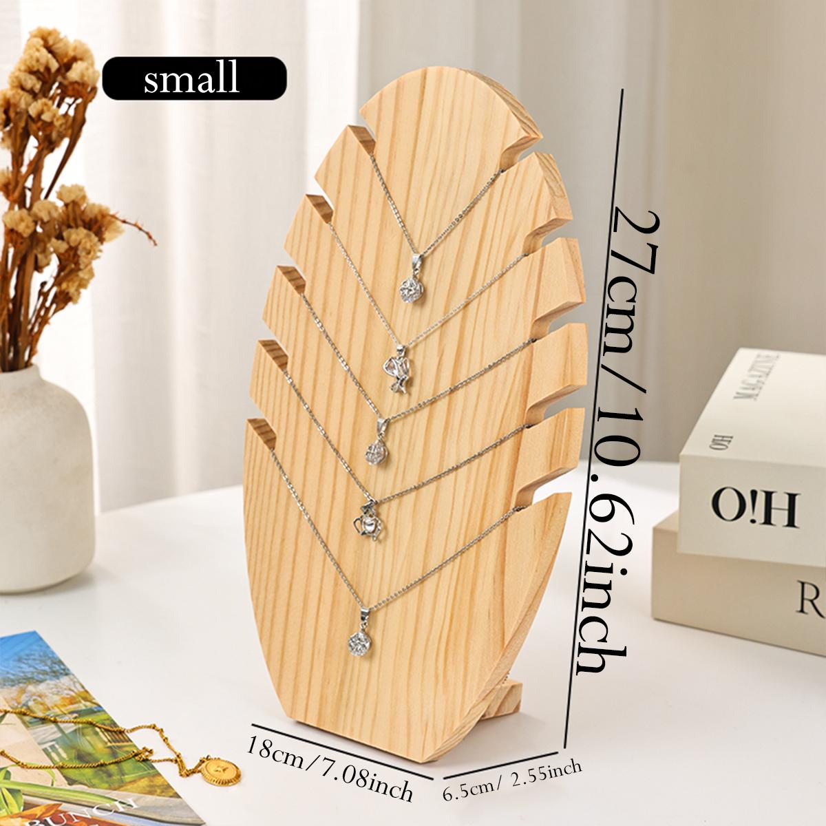 1pc wooden necklace large/small display rack, leaf shaped jewelry storage rack, desktop necklace bracelet display rack