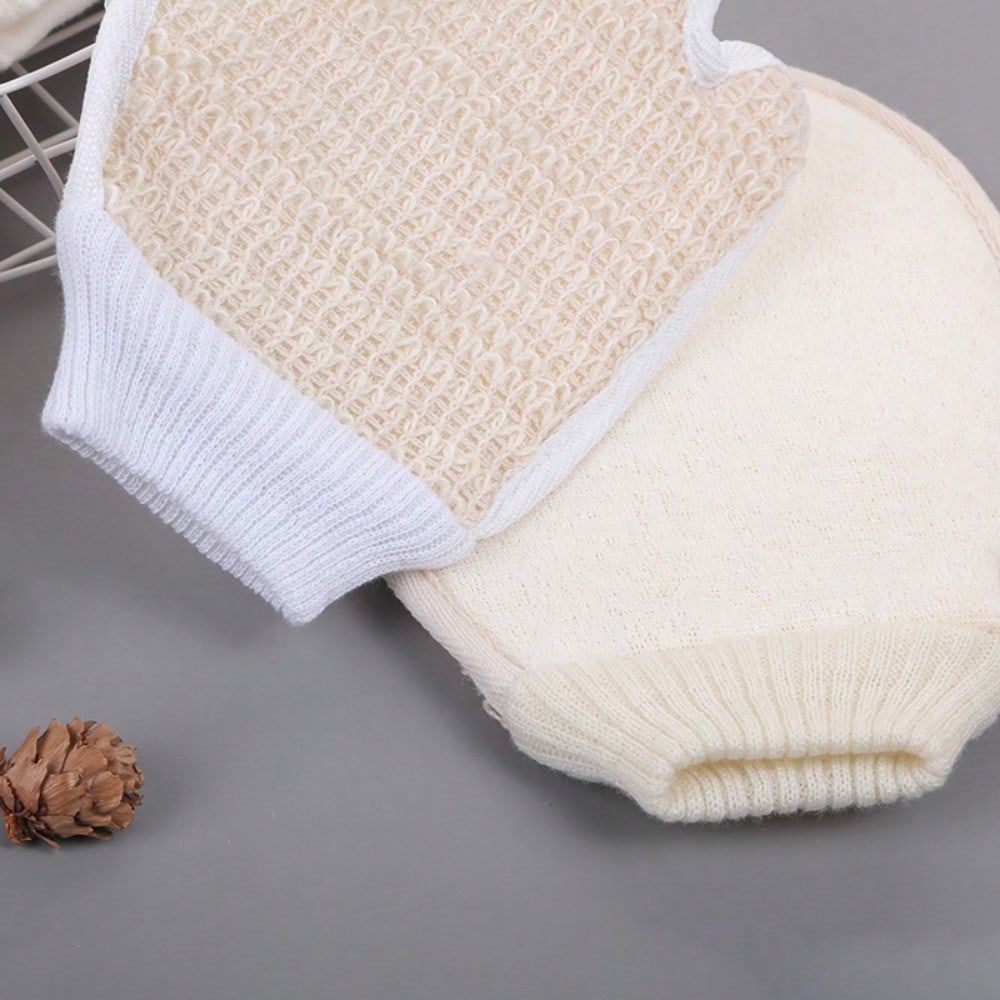 1 Piece Of Cotton And Linen Material Shower Gloves, Double-Sided Mud And Ash Scrubbing Household Cleaning And Scrubbing Towels, Body Cleansing Tool