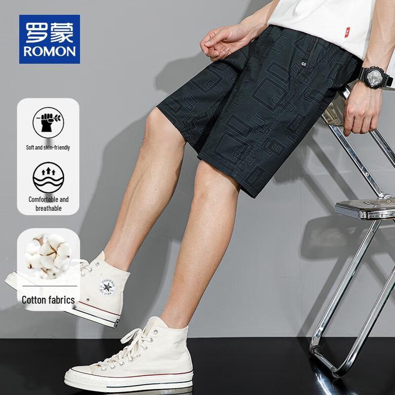 ROMON Men's Summer Cotton Casual Shorts
