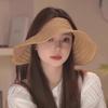 Big eaves sunscreen empty top hat children beach seaside full face sunshade vacation foldable straw hat