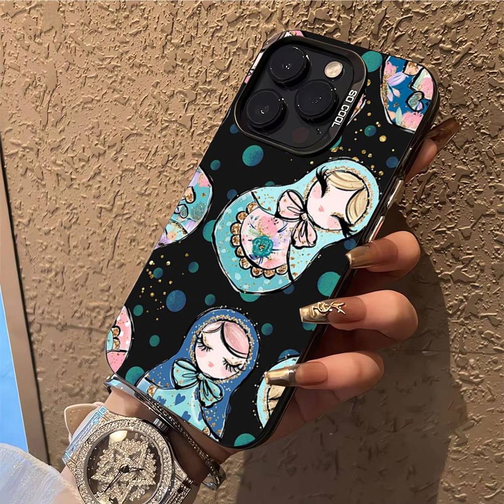 Russian Nesting Doll Cartoon Phone Case Phone Case For iPhone 14 16 15 11 12 13 Pro Max Mini Plus Shockproof Cover