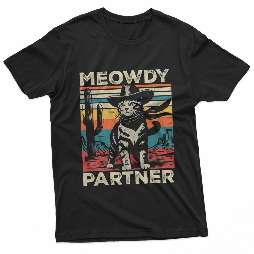 Meowdy Partner Cat Cowboy Hat Howdy Funny Country Western TShirt Unisex T-Shirt XXXL