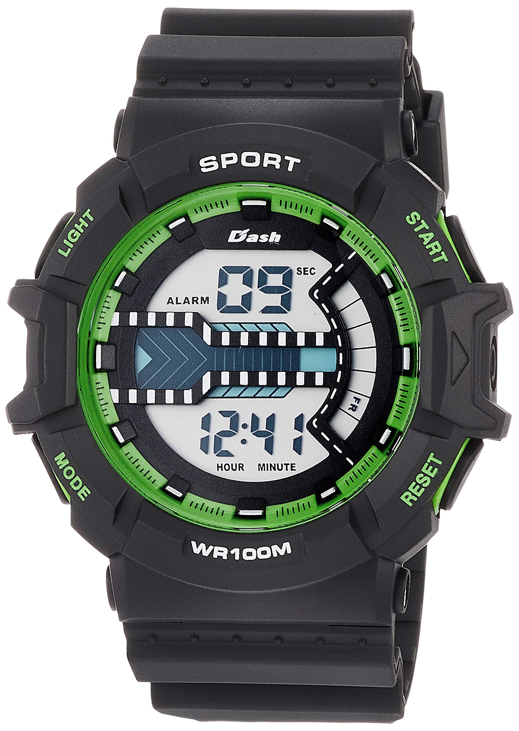 

[Arias] ADWW18092-04 Мужские спортивные водонепроницаемые многофункциональные часы с цифровым дисплеем и подсветкой, ремешок из черного уретана