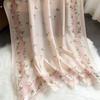 Luxury Large Scarf For Women Fashion Beach Wraps Shawl Elegant Floral Printed Hijab For Travel Imitation Silk Scarves