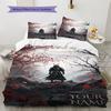 Name Custom Japanese Samurai Pattern Bedding Set Quilt Cover Pillowcase Home Decor Gift (1 * duvet cover + 2 * pillowcase, without core)