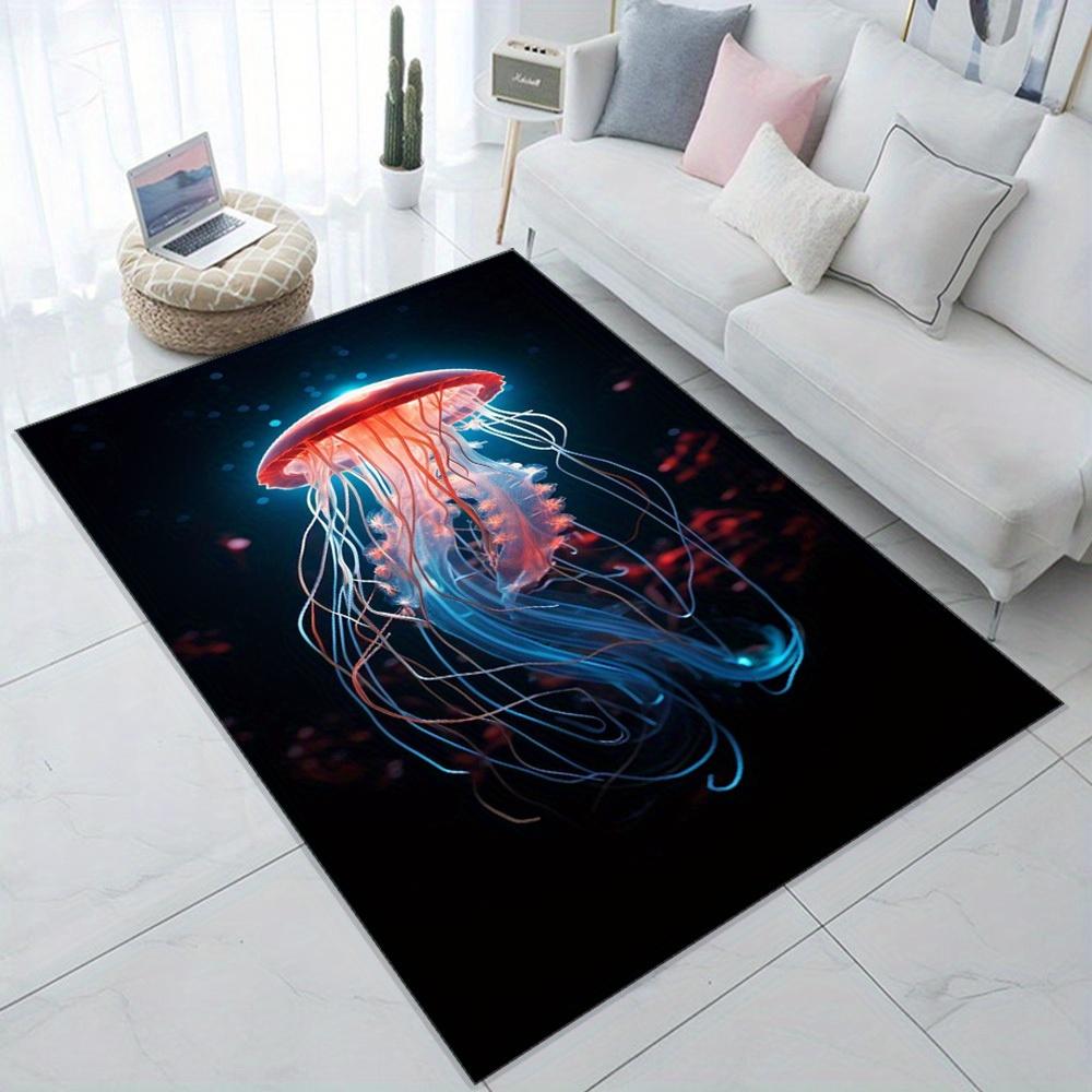 

Jellyfish Pattern 3D Area Rug - Suitable for Dining Room, Office, Coffee Shop, Bedroom, Non-slip Door Mat, Sofa Mat, Hotel Decor 50x80cm
