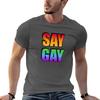 Say Gay Rainbow Tshirt Plus Size Outdoor Casual Top